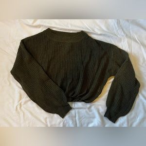 Cropped Sweater, dark green